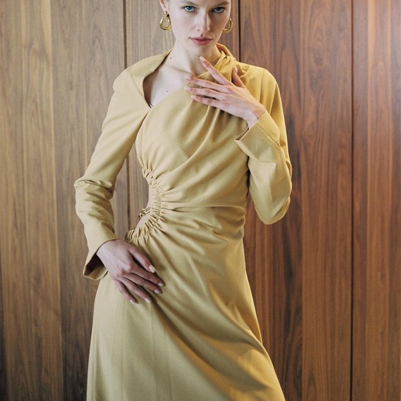 Jonathan Simkhai Mabel Chain-Detailed Cutout Crepe Midi Dress - Picture 2 of 7